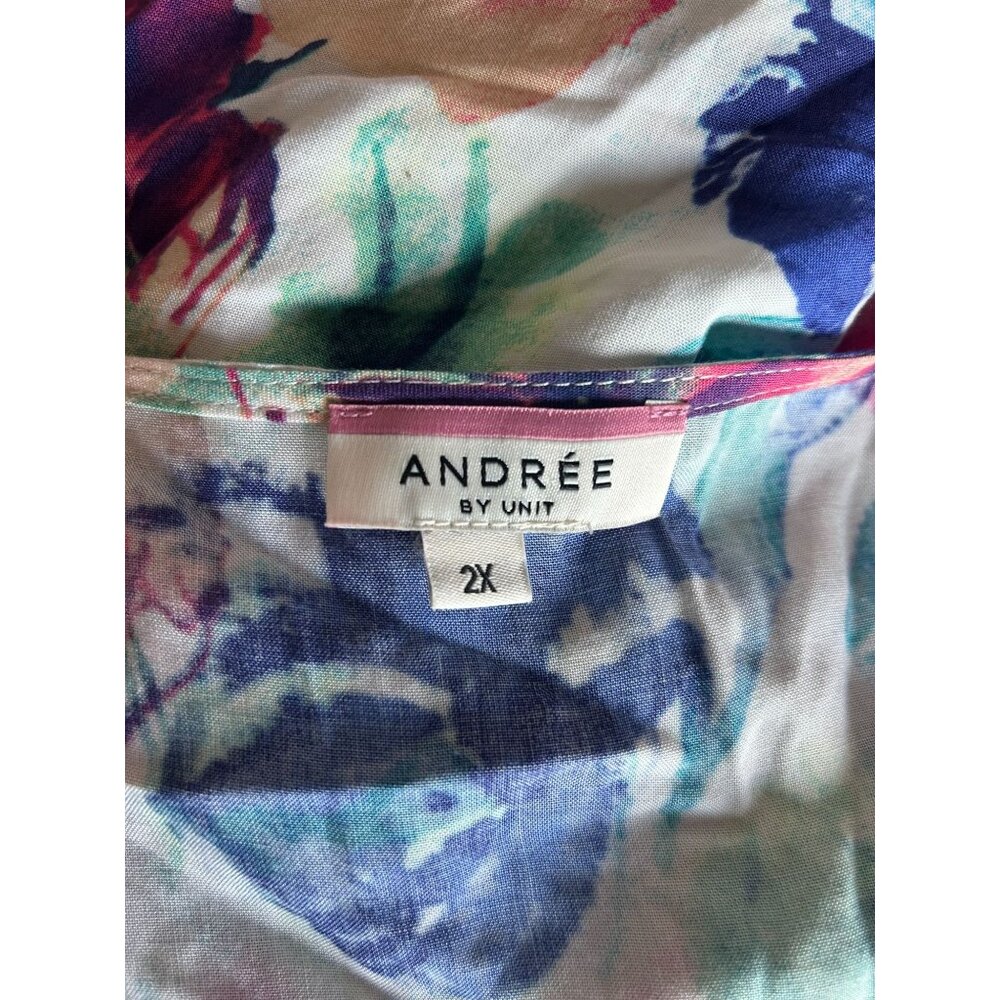 Andree By Unit Multicolored Short Sleeve Blouse - image 5